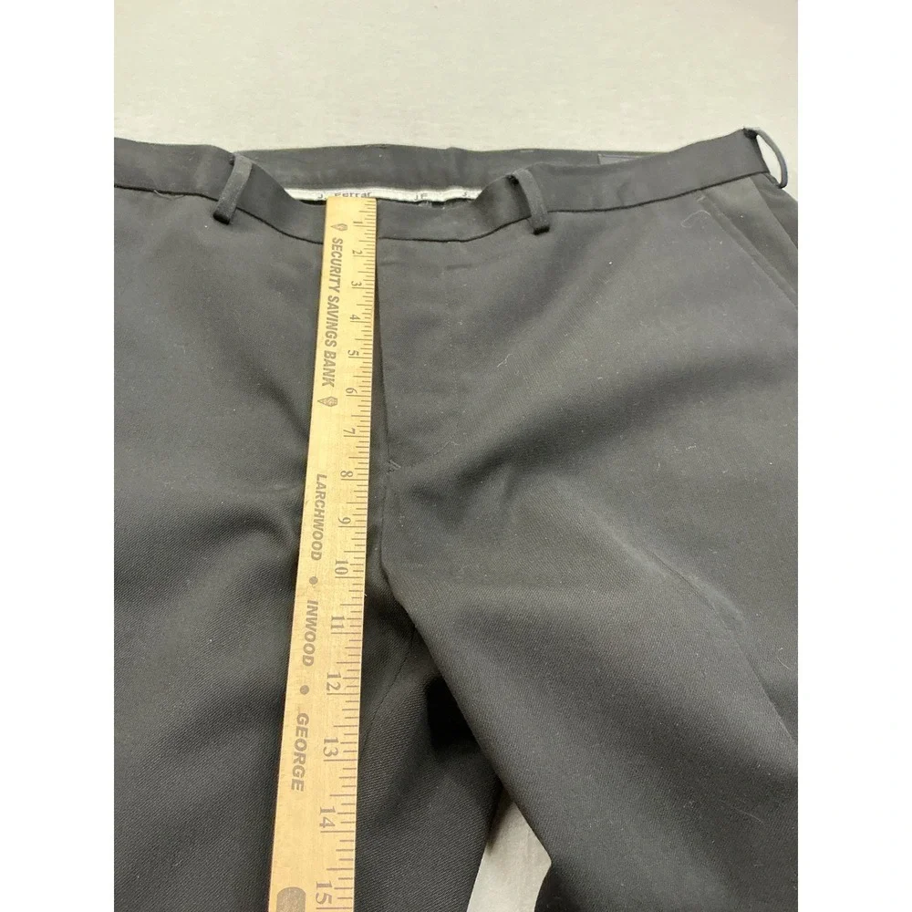 J. Ferrar Dress Pants Mens 38x32 Black Flat Front Straight‎ Leg Business Formal